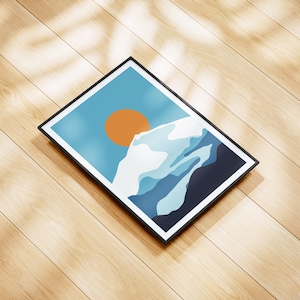 Natur Berg Wand Kunst - Sonnenaufgang Poster Druck, Berglandschaft Dekor, schöner Sonnenaufgang Kunst, digitaler Download