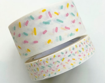 Sprinkles/Confetti Plastic Free Self-Adhesive Kraft Paper Tape, Eco-Friendly (25mm & 50mm)