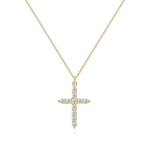 Minimalist Gold Layered Cross Necklace – Dainty Double Chain Christian Jewelry for Women