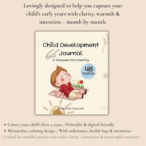 Diario de desarrollo infantil para padres: hitos, recuerdos y seguimiento del crecimiento del bebé | Descarga digital PDF