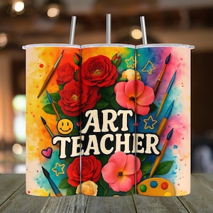 Teacher SEAMLESS 20 oz Skinny Tumbler Sublimation Design Digital Download png Instant DIGITAL ONLY