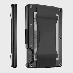 The Ridge Style Titanium Metall RFID-blockierende Herren Geldbörse mit Riemen