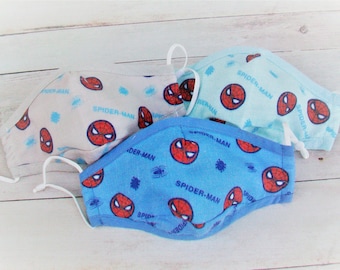 3-10 Years - Spiderman - 2 Layer Adjustable Cotton Mask, Washable