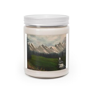 Mountain Waterfall Scented Soy Candle: Rustic Cabin Decor