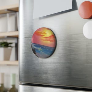 Refrigerator Magnet Set, Ocean Vibes Magnets, Kitchen Refrigeration Magnet, Magnet Design Holders
