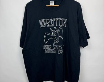Vintage Led Zeppelin US Tour tshirt Retro Rock Band Tee 2000s