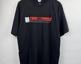 Vintage 1996bStar Wars Tshirt Feel The Force Back On The Big Screen Movie Promo Tee 90s