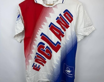 Vintage 1998 England World Cup Shirt France 98 polo Tee