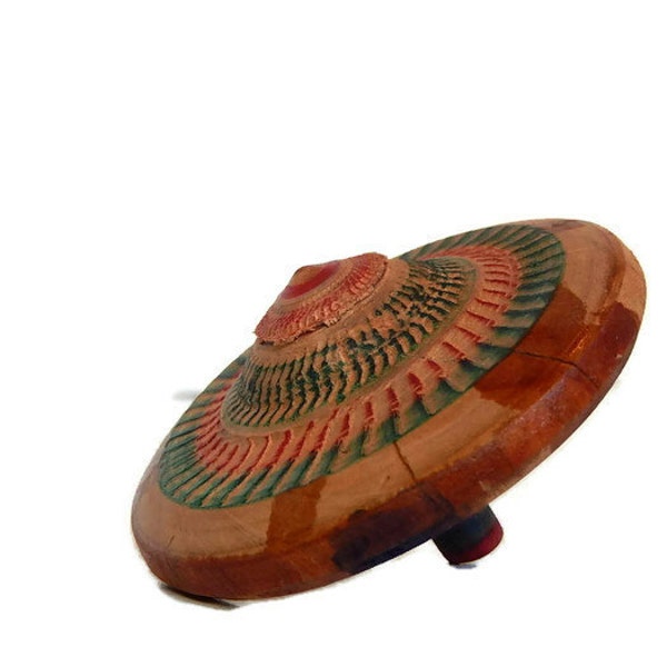 Toy Top Vintage Wood Toy Twist Spinning Top Toy Colorful Decoration Sombrero Style Toy Spin Top, Vintage Toys & Games  (c.1950's)