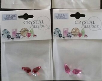 4 Pkgs of 2 Swarovski Teardrops - Mix of 4 colours