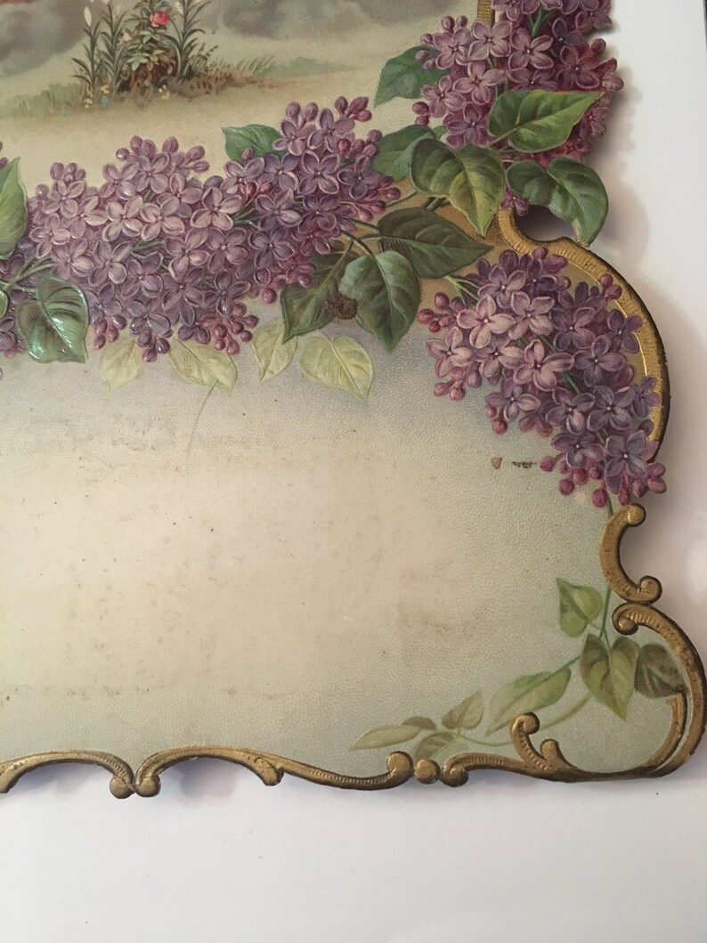 1870/'s Victorian Die Cut Calendar Back c
