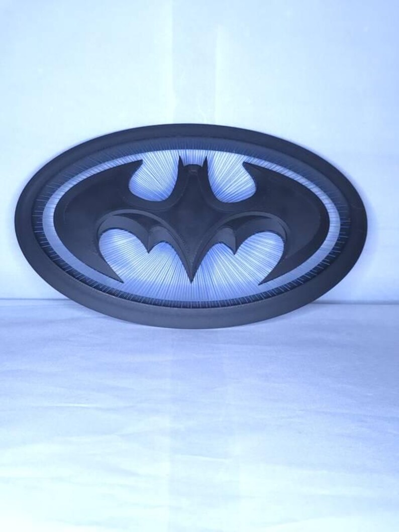 Batman String Art Logo Display | 3D Printed Bat Signal Wall Decor ...