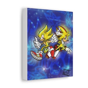 Sonic Adventure 2 Stretched Canvas, Sonic Art Print, Video Game Wall Decor, Gamer Gift, Geeky Room Decoration, Retro Gaming Poster