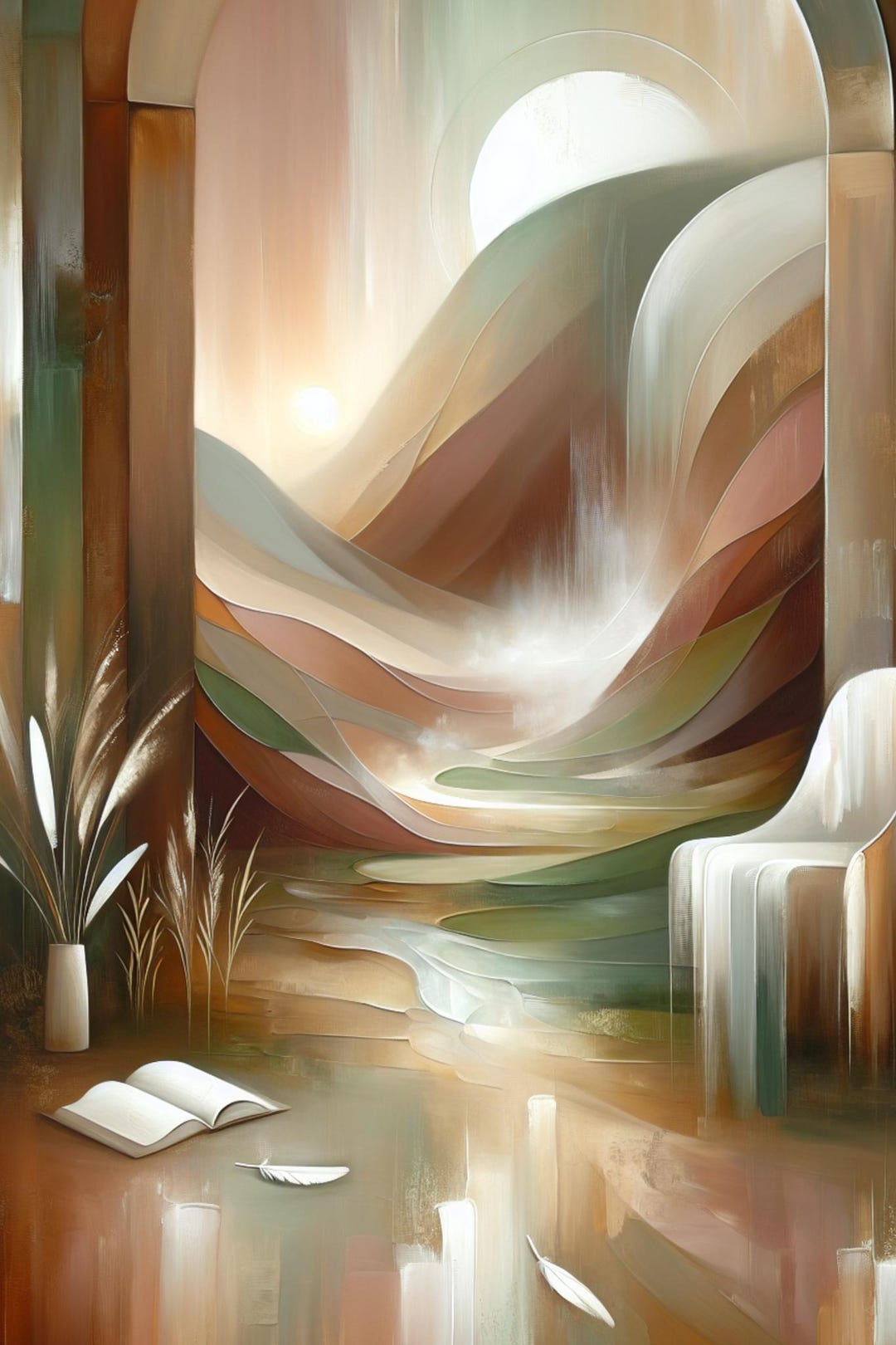 Christian Wall Art Printable - Abstract Earthy Tones Landscape With ...