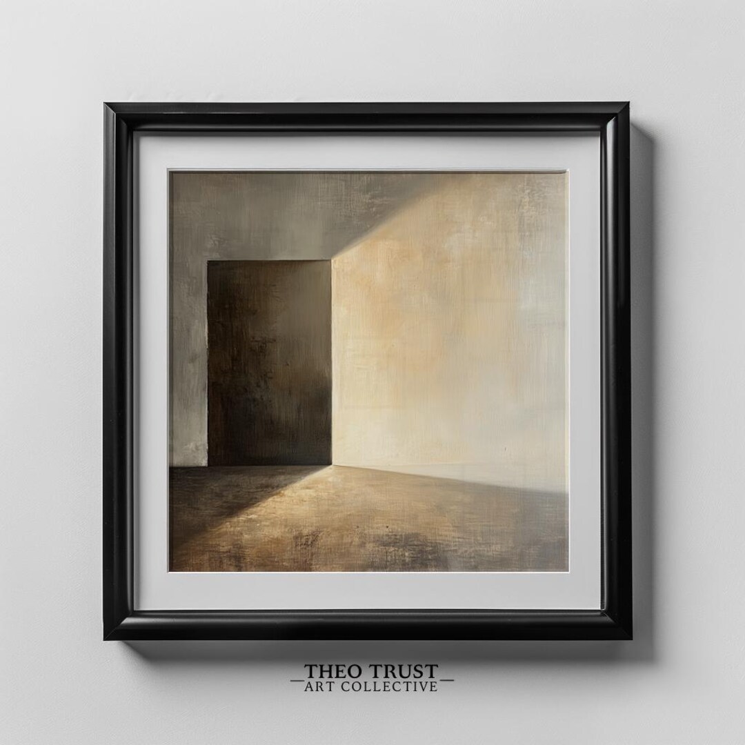 Minimalist Light and Shadow Art Print – Modern Architectural Oil ...