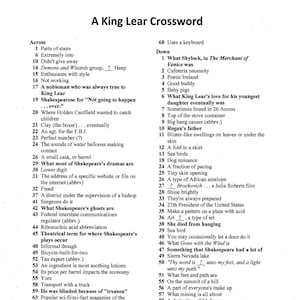 15 William Shakespeare Puzzles crosswords character Searches math Essay