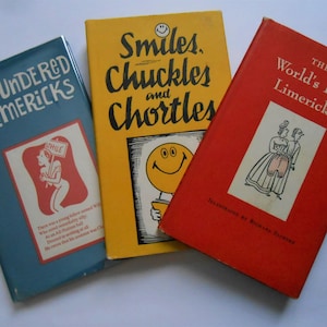 Worlds Best Limericks, Smiles, Chuckles and Chortles, Laundered Limericks, Three Vintage Peter Pauper Press Books