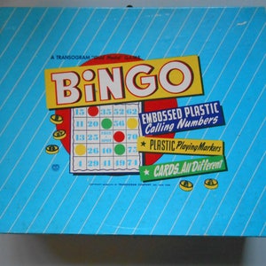 Vintage Bingo Game, Transogram "Gold Medal" Juego, 1958