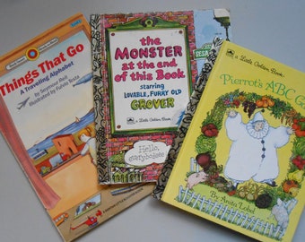 Things That Go, A Traveling Alphabet, Pierrot's ABC Garden and The Monster at the End of This Book, Three Vintage Children's Books