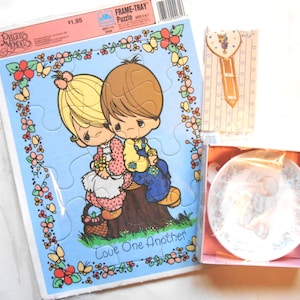 Precious Moments Puzzle, Bookmark and Anniversary Plate