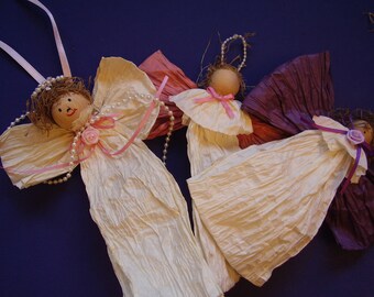 Vintage Handmade Paper Angel Ornaments