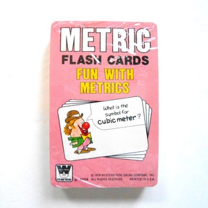 Tarjetas Vintage métricas, década de 1970