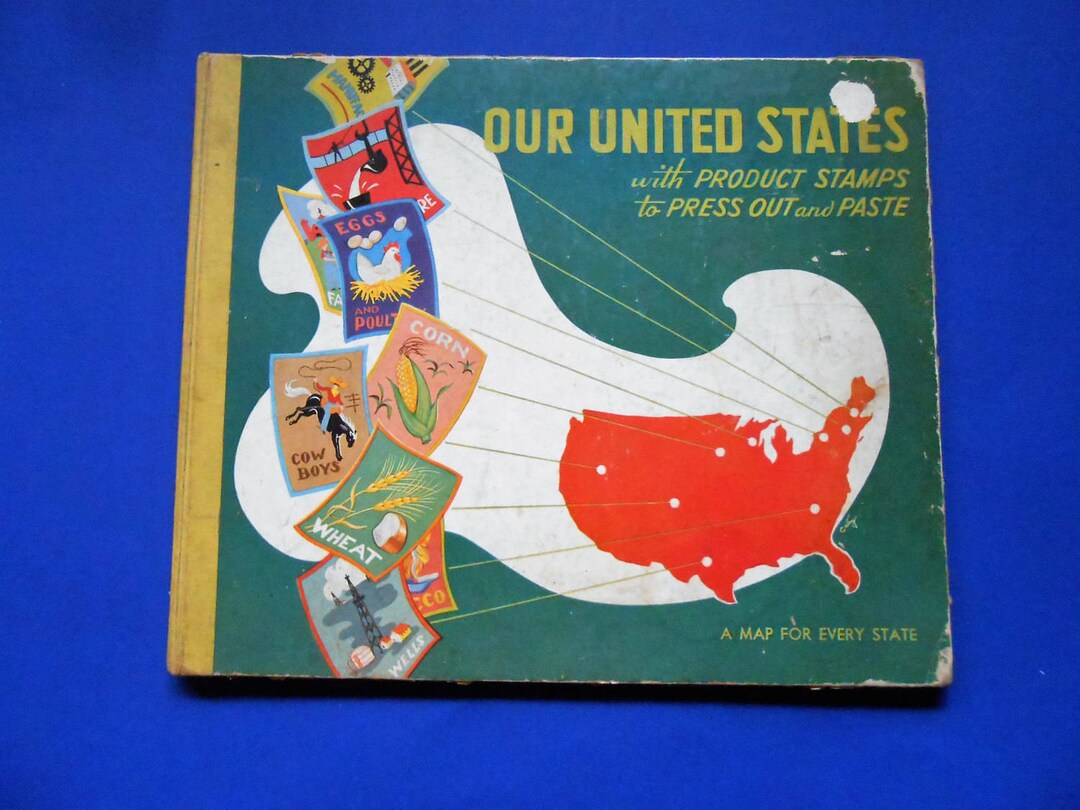 Our United States a Vintage Children's Stamp Book Etsy