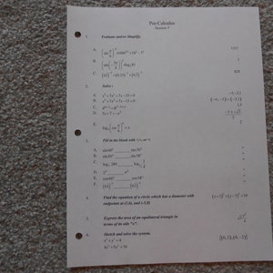 Homeschooling PreCalculus,Home Schooling Pre-Calculus,PreCalculus Enrichment,PreCalculus Board Sessions