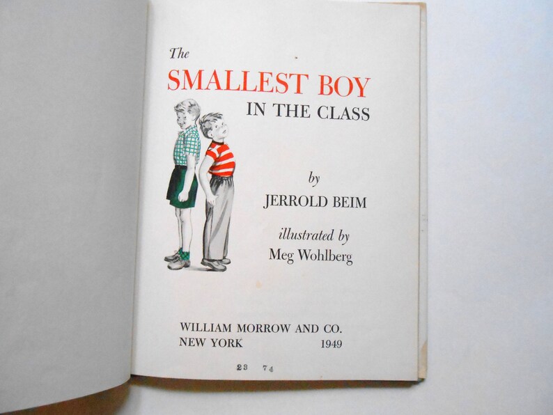 The Smallest Boy in the Class a Vintage Children's Book Etsy