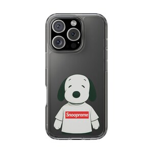Fun Cell Phone Accessory Clear Case Cover for iPhone [snoopy supreme inspired] funny fun cute dog cartoon lovers street art streetwear gift