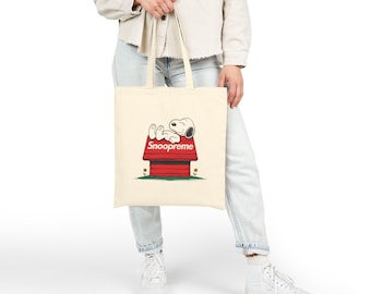 DOUBLE SIDED Cartoon Dog Lovers fun canvas tote bag [pop culture cotton cute pet eco-friendly street art shopping men women unisex gift]