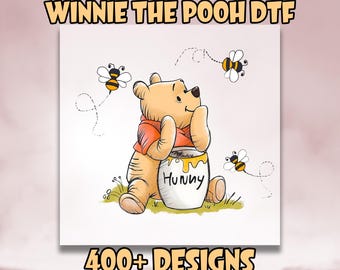 Vintage Pooh DTF, Sweet honey bear ready for print, Winnie The Pooh DTF, Heat Transfers, Disney Trip DTF, Pooh Bear Dtf Transfers