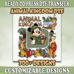 Disney Animal Kingdom DTF Transfer, Mickey And Friends Print, Heat Press DTF Transfer, Disney Safari Print, Disney Ready to Press