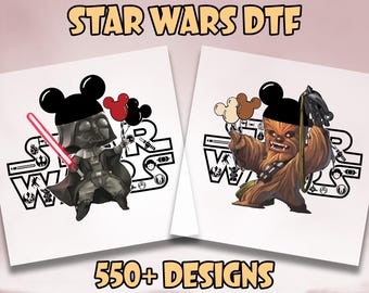 Disney Star Wars Mickey DTF, Mickey Mouse DTF Transfer, Star Wars Ready To Press, Disney Star Wars Heat Transfer, Chewbacca DTF