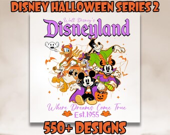 Vintage Disneyland Halloween DTF Transfer, Mickey And Friends Halloween DTF, Halloween Party Ready To Press, Disney Family Halloween DTF
