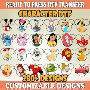 Disney Characters Dtf Transfers, Disneyworld Family Dtf, Disney Trip Ready To Press, Disney Family Vacation Heat Transfer, Disney Group Dtf