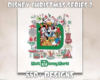 Walt Disneyworld Christmas Ready To Press DTF, Mickey and Friends Christmas DTF Transfer, Disney Christmas DTF Print, Magic Kingdom Holiday