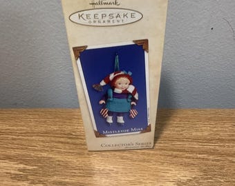 Hallmark Keepsake Ornament Mistletoe Miss 2002 with Holiday Card