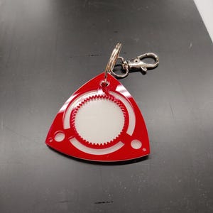 Mazda Rx7 FB/FC/FD rotary engine dorito keychain - glow in the dark and red acrylic