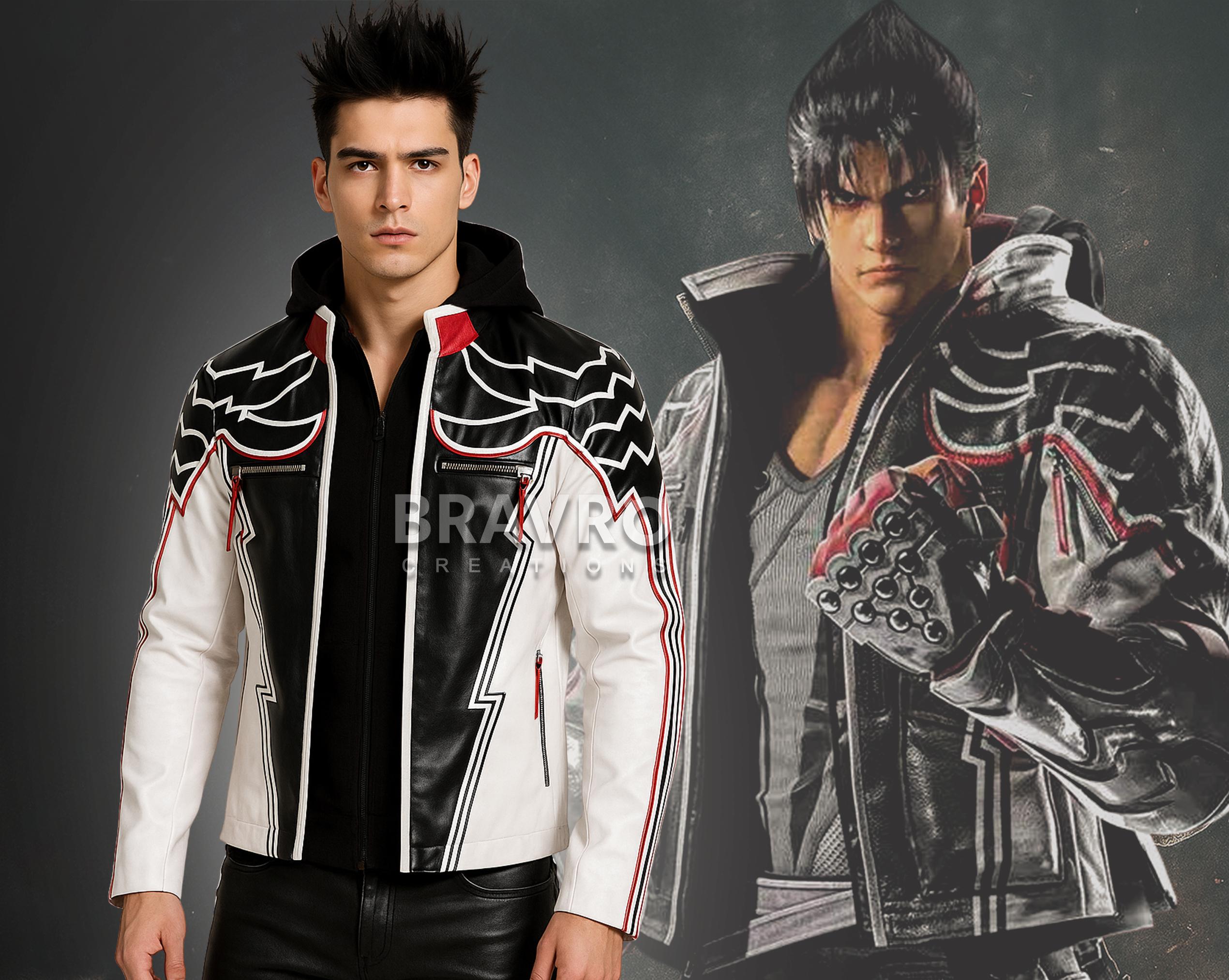 Jin Kazama Tekken 8 Leather Jacket: Handmade Cosplay Gamer Outfit