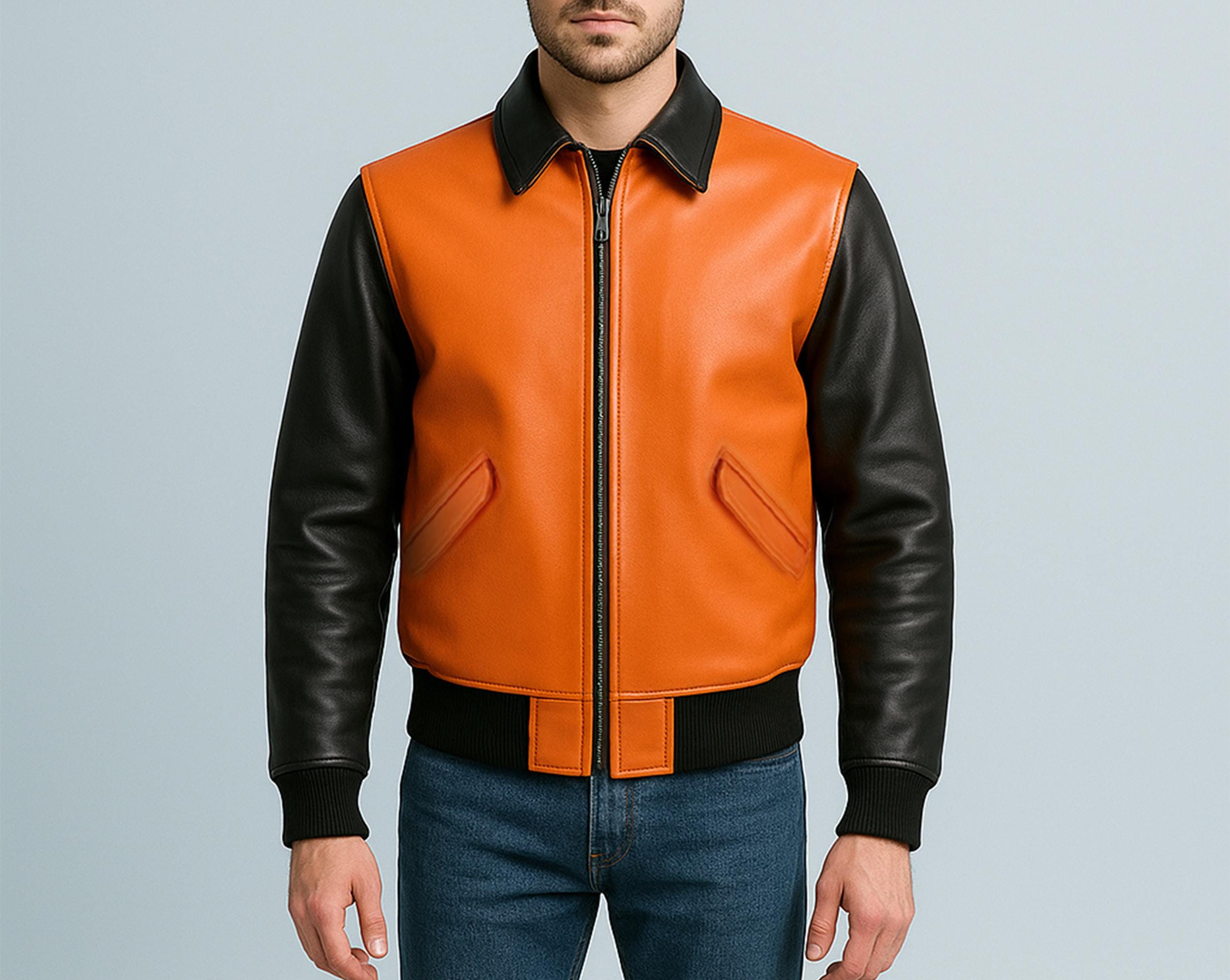 ジャケット・アウター 5 Anniversary Leather Jacket orange 51x3NN7sQzL._AC_SX425_.jpg