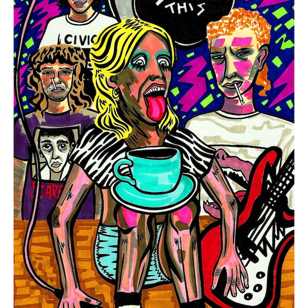 Amyl and The Sniffers A4 print