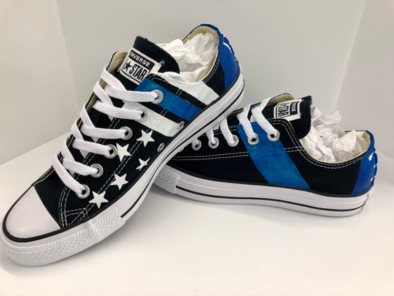 thin blue line converse shoes