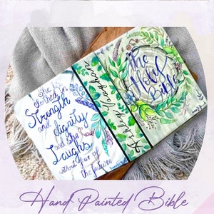 Handgeschilderde bijbel, NIV of ESV met marges, bijbelherinnering