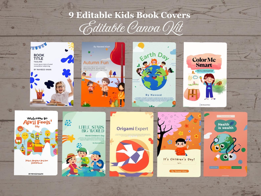 Editable Kids Book Cover | Canva Template | Printable & Digital ...