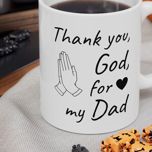 Christian Father&#39;s Day Mug personalizable, Dad Appreciation Gift, God Thank You Coffee Cup, Religious Dad Mug,Father&#39;s Day Gift Idea