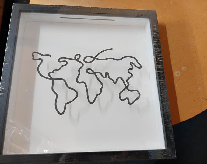 Minimalist World Map Wall Art – Framed Travel-Inspired Decor