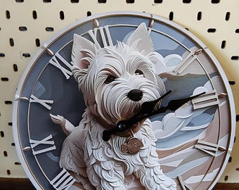 Farm Animal Wall Clock  Rustic Country Home Décor with Chickens Rooster HorseDog & Cow Designs  Perfect Gift for Animal Lovers