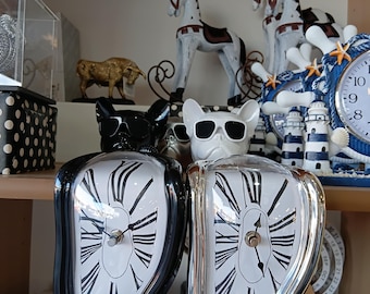 Melting Wall Clock with Dog Design