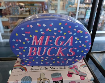 MEGA BUCKS Speech Bubble Money Bank Fun & Colorful Design